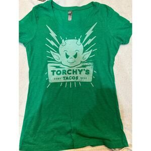 Torchie's Tacos tshirt green Large NWIT